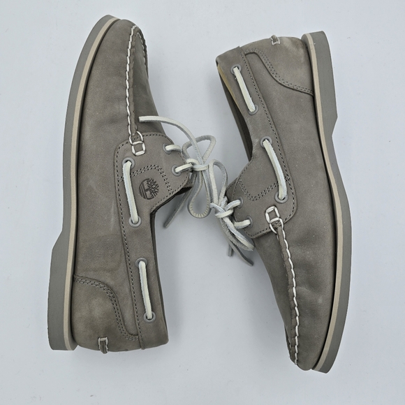 NWOT Timberland Women's Classic Leather Boat Shoes/Loafers, Grey, Size 8 - Picture 15 of 16